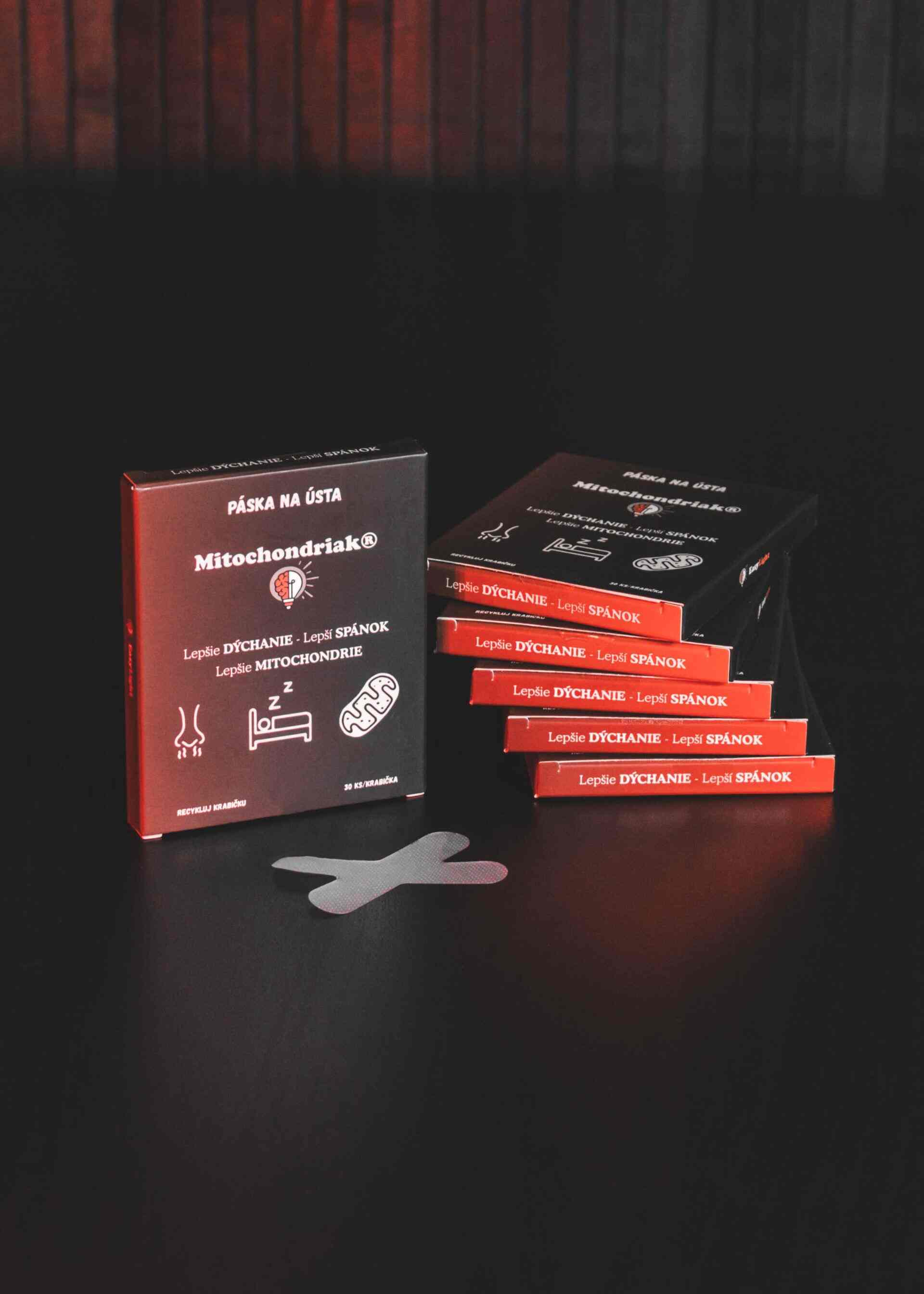 Balení - pásky na ústa Mitochondriak